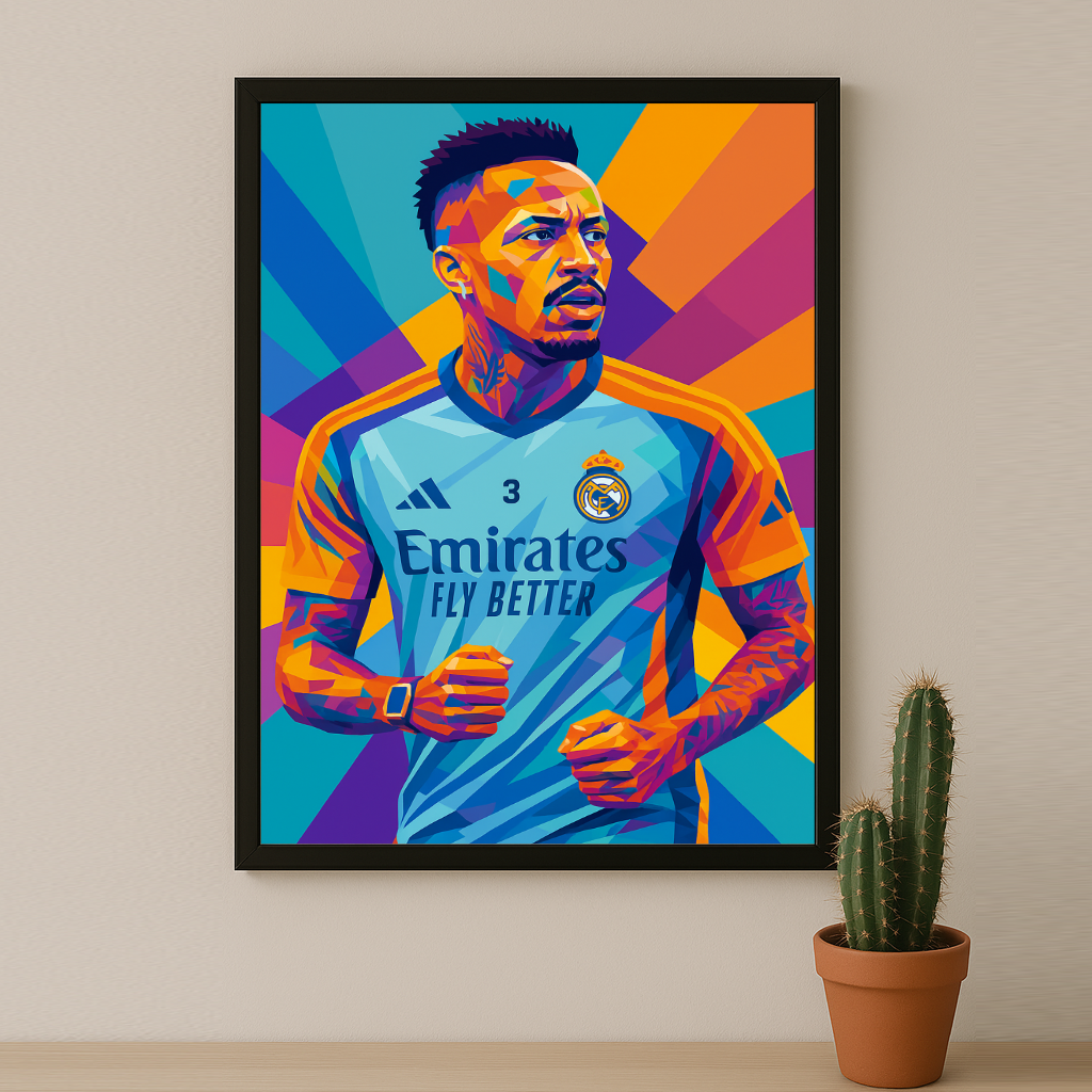 Cadre Photo Militão Real Madrid – Affiche HD Encadrée Papier Premium