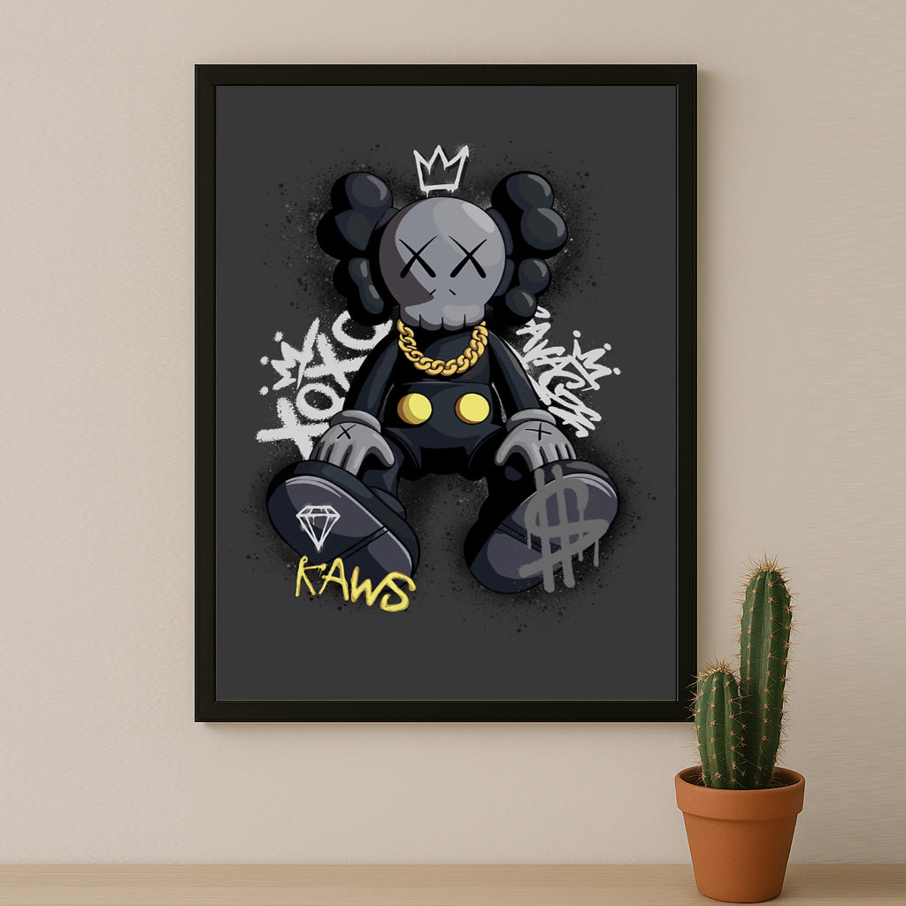 Cadre photo Kaws - King of graffiti