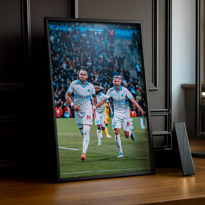 Poster encadrée Olympique de Marseille - Dimitri Payet Célébration