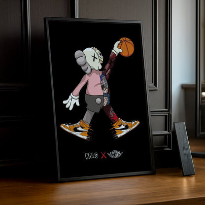Poster encadré Kaws Basket-ball