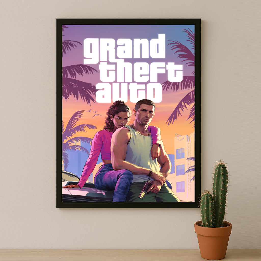 Poster Grand Theft Auto VI - Jason & Lucia