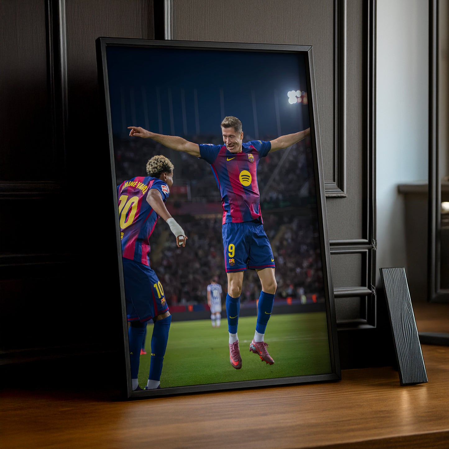 Poster encadrée FC Barcelone - Lewandowski x Yamal
