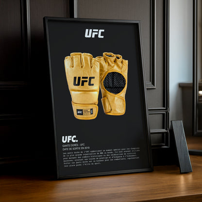 Cadre photo Gants dorés UFC