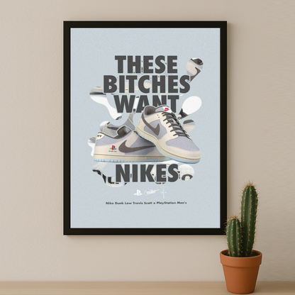 Poster Nike Dunk Low Travis Scott x PlayStation Men's