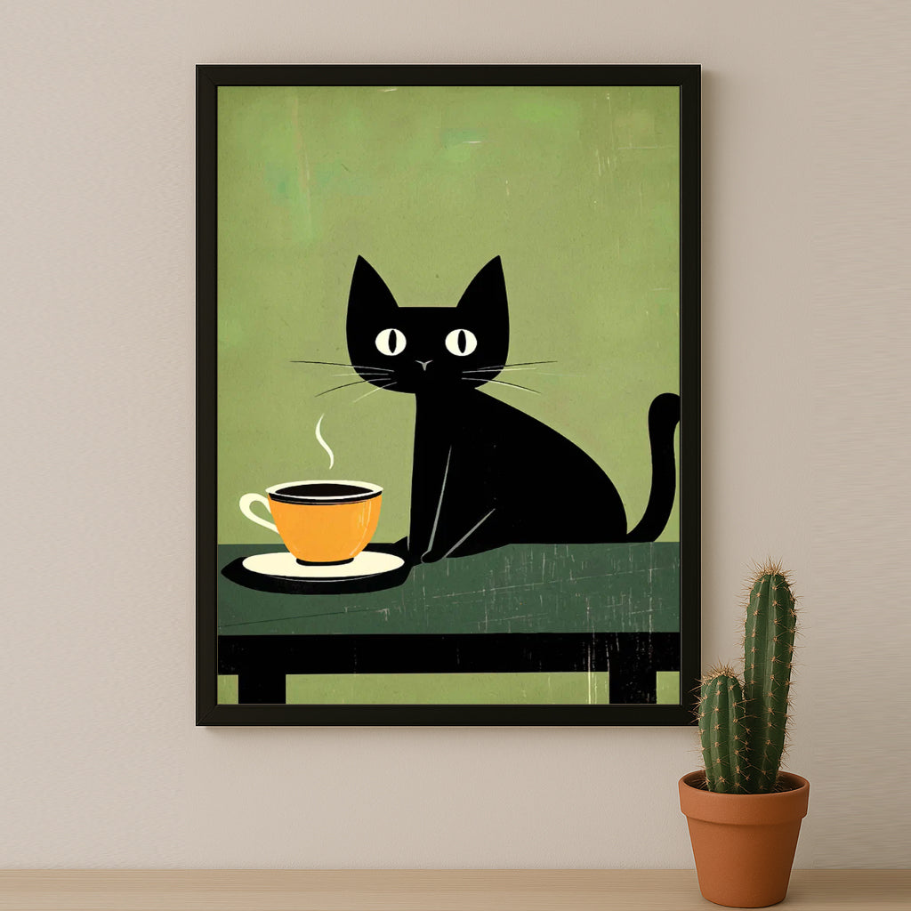 Cadre photo Coffee Lover - Chat Café