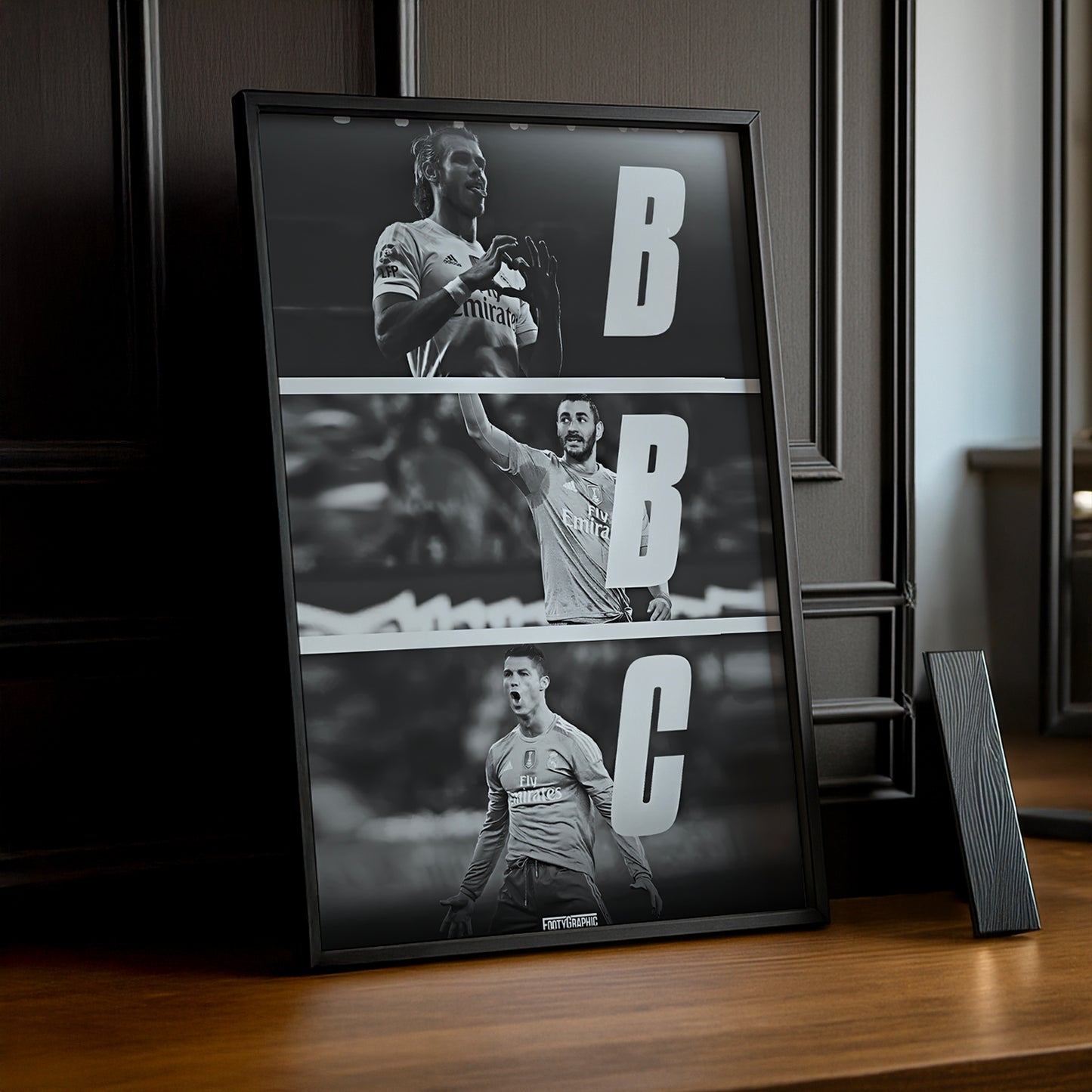 Cadre photo de Benzema, Bale, Cristiano