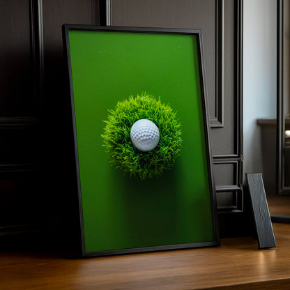 Cadre Photo Golf - Balle sur herbe