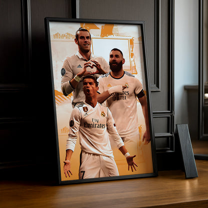Cadre photo de Benzema, Bale, Cristiano Ronaldo