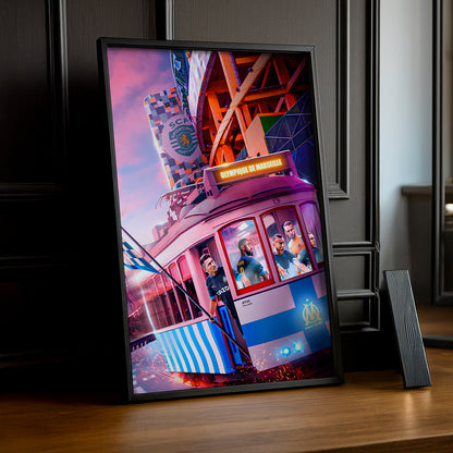 Cadre photo Olympique de Marseille Train Illustration