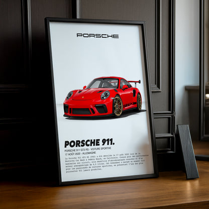 Cadre photo Porsche 911 GT3 RS Rouge