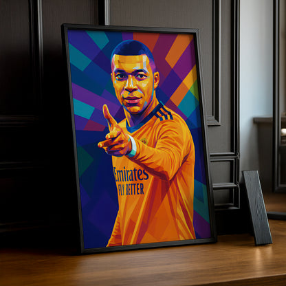 Cadre Photo Kylian Mbappé Real Madrid – Affiche HD Encadrée Papier Premium