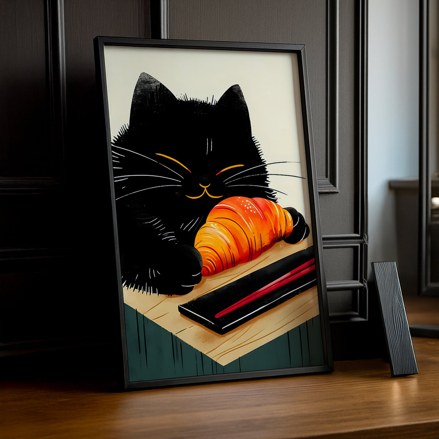 Cadre Photo Chat - Croissant