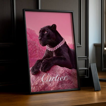 Cadre photo Cartier - Panthère noir x rose