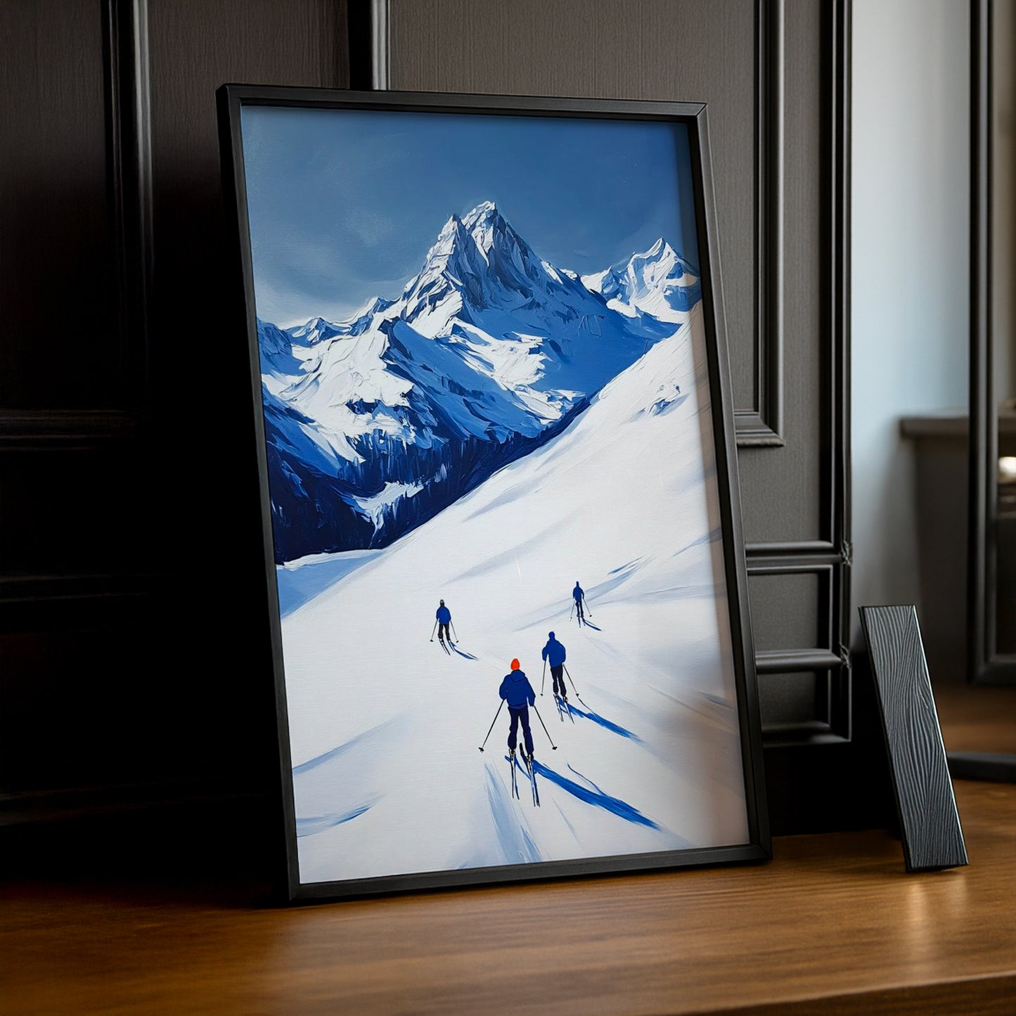 Cadre Photo Naturel - Illustration skieur