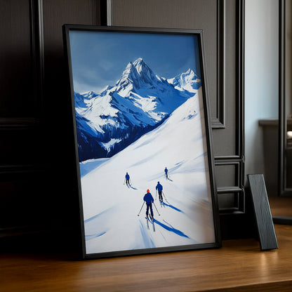 Cadre Photo Naturel - Illustration skieur