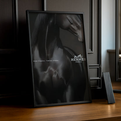 Cadre photo Hermès - Cheval noir