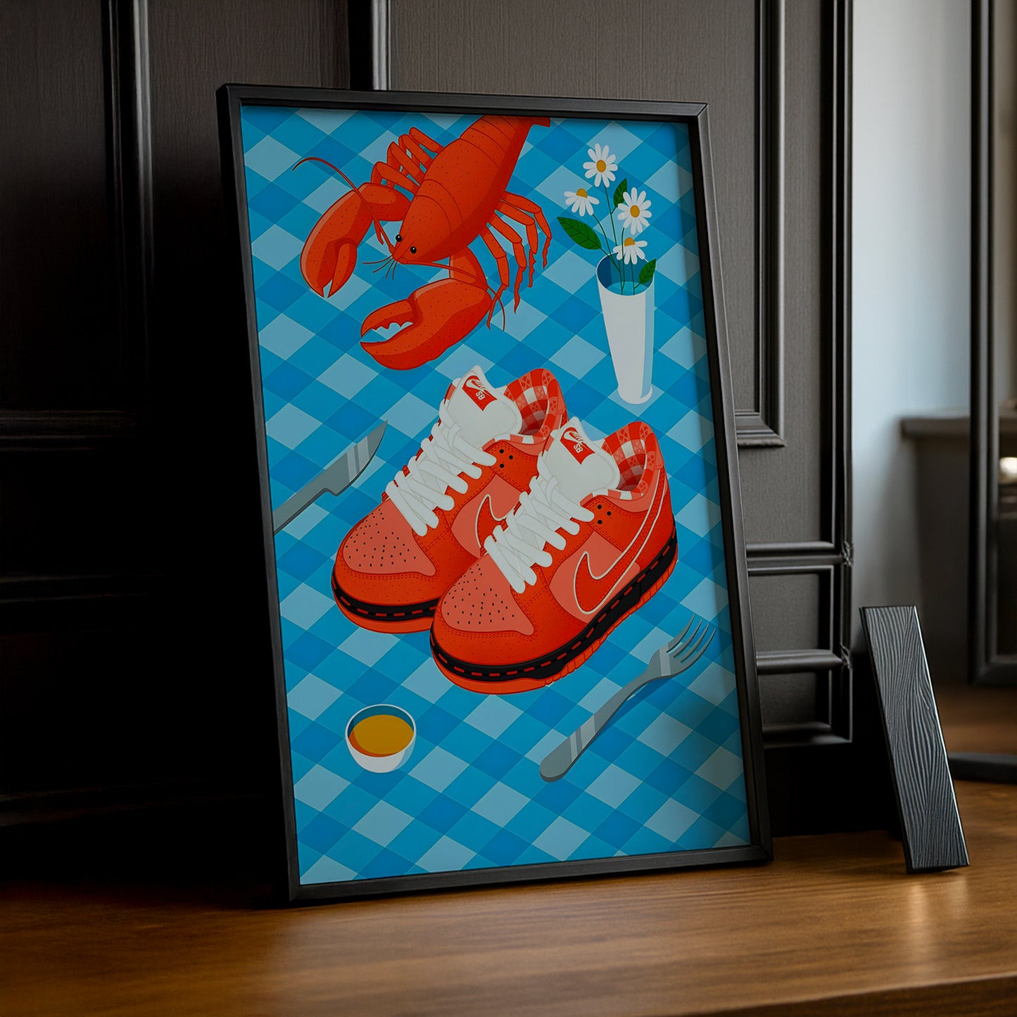 Cadre photo Nike Dunk SB Orange illustration