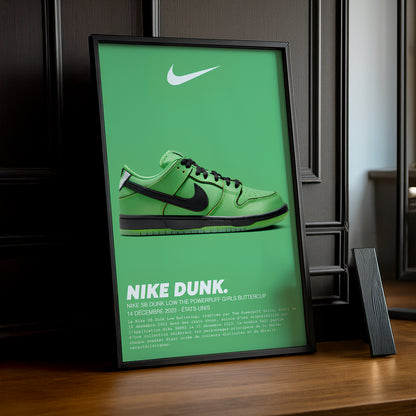 Cadre photo Nike SB Dunk Low The Powerpuff Girls Buttercup