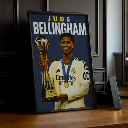 Cadre Photo Jude Bellingham Real Madrid – Affiche HD Encadrée Papier Premium