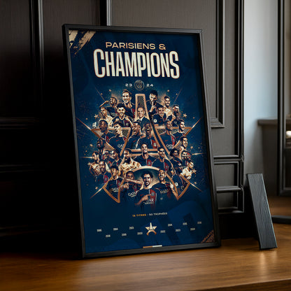 Cadre photo Paris Saint-Germain Champions de France 2023 - 2024
