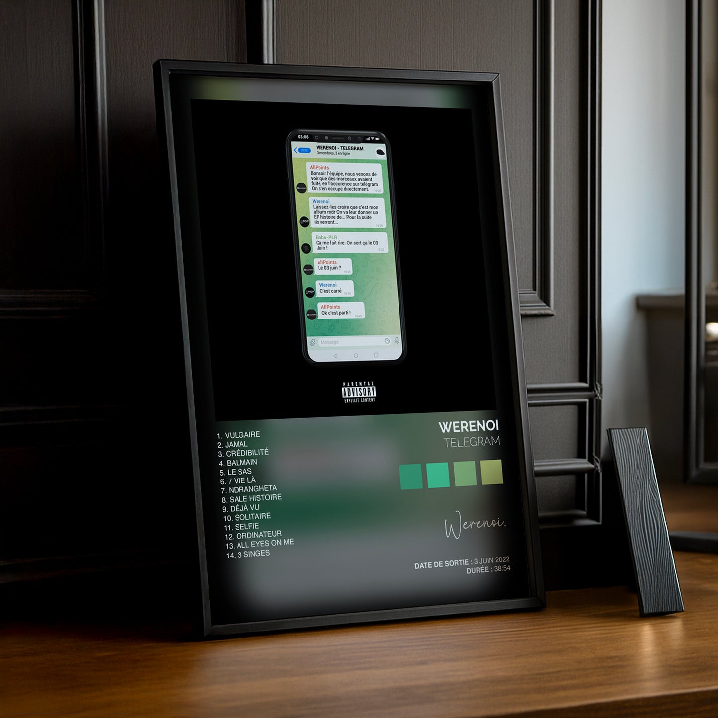 Cadre photo Album Musicaux - Telegram de Werenoi