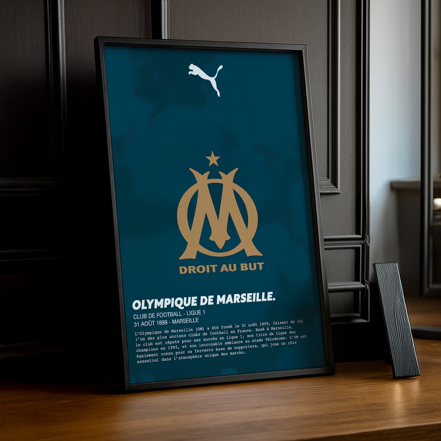 Cadre photo Olympique de marseille gold