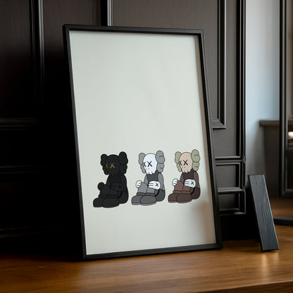 Cadre photo triple Kaws