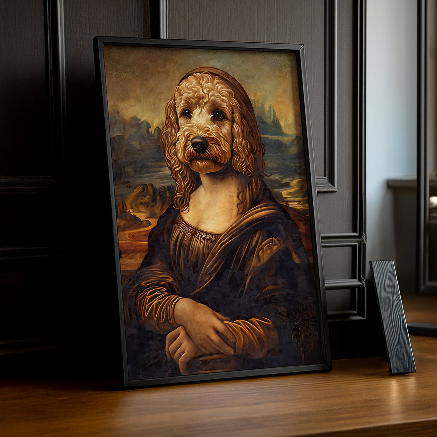 Cadre photo Mona Lisa La Joconde chien
