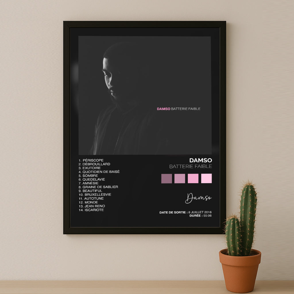 Poster Damso - Album Batterie faible