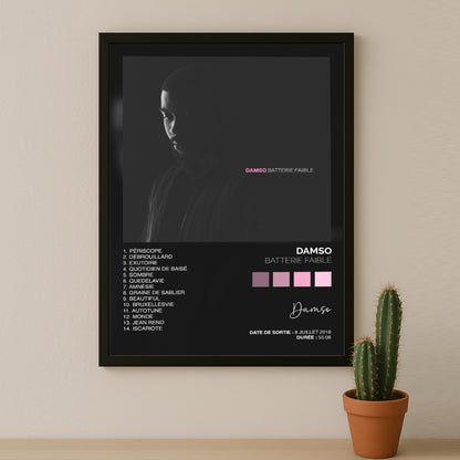 Poster Damso - Album Batterie faible