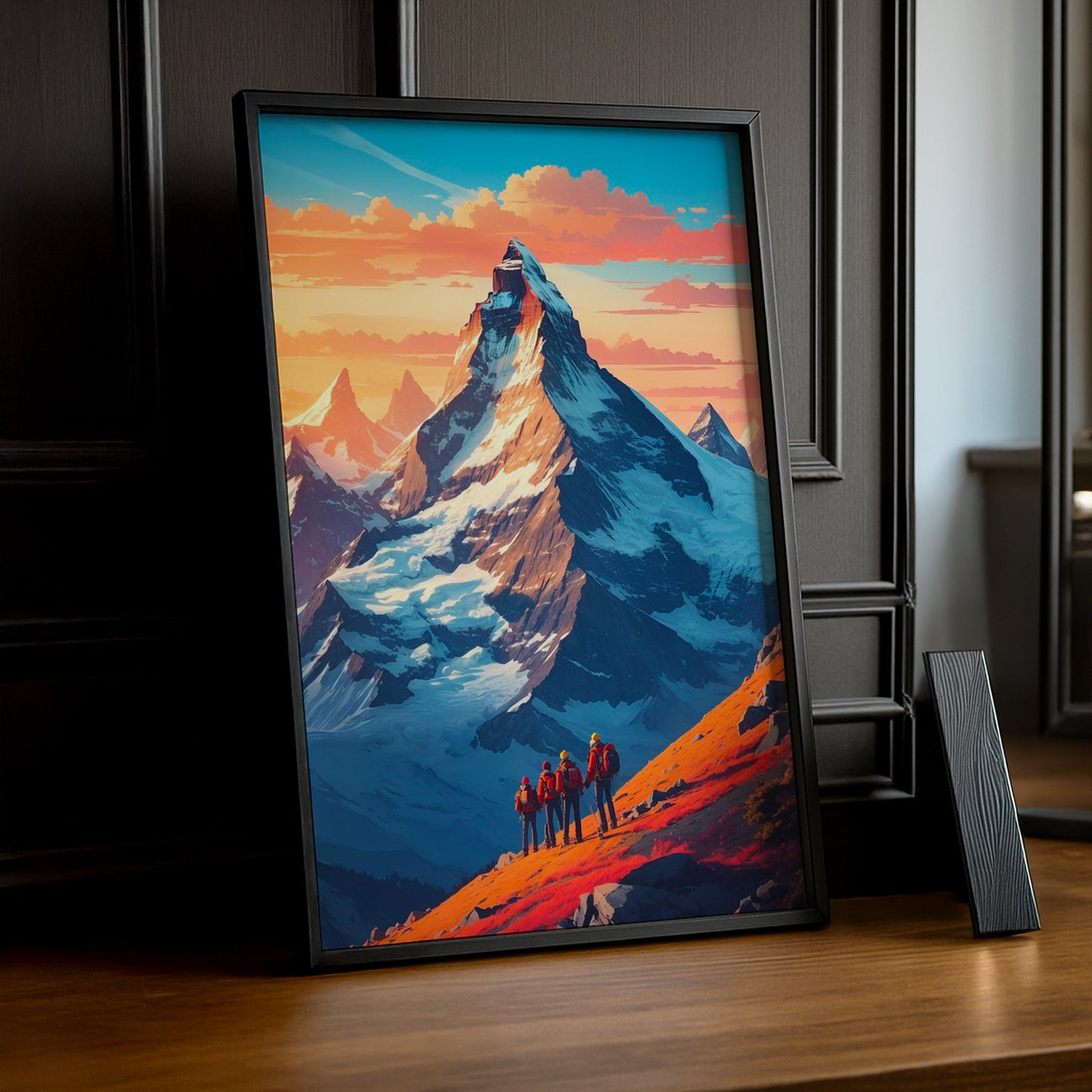 Cadre Photo Naturel - Illustration d'une montagne