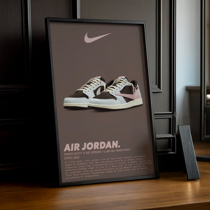Cadre photo Travis Scott x Air Jordan 1 Low OG Dark Pony