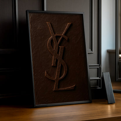 Cadre photo Yves Saint Laurent - Logo Marron