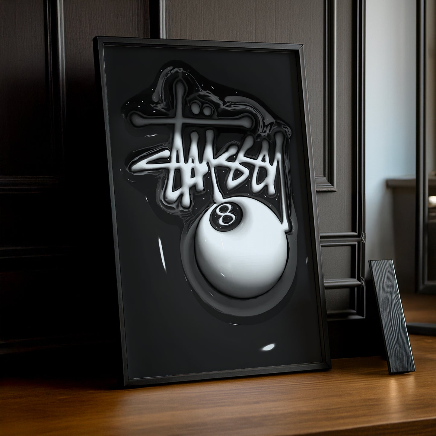 Cadre photo Stüssy 8 billard blanc