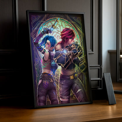 Cadre photo Vi x Jinx Arcane