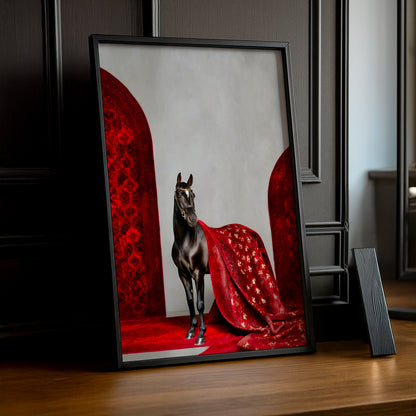 Cadre photo Équitation - Cheval Draps Rouge