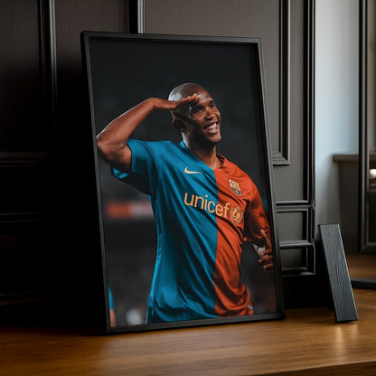 Poster encadrée FC Barcelone - Samuel Etoo