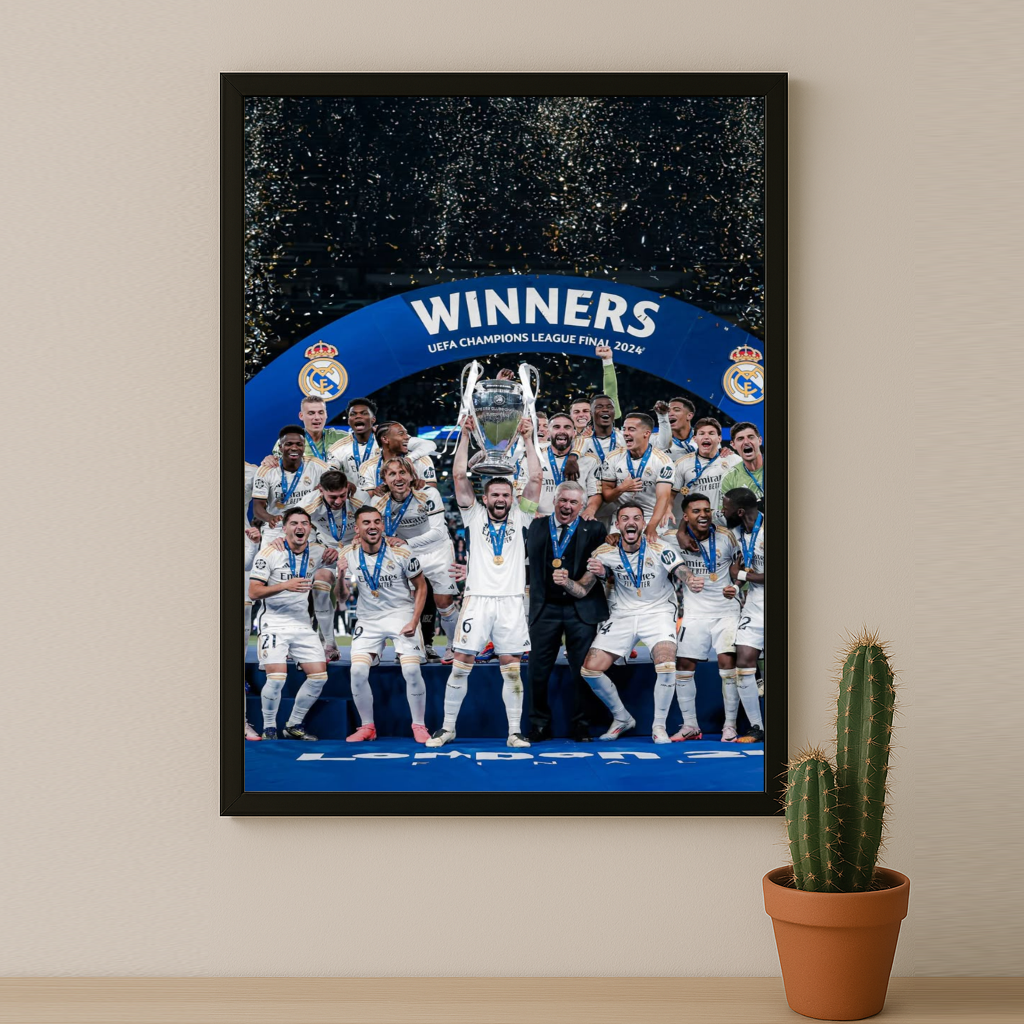 Cadre Photo Real Madrid Winners Ligue des Champions – Affiche HD Encadrée Papier Premium