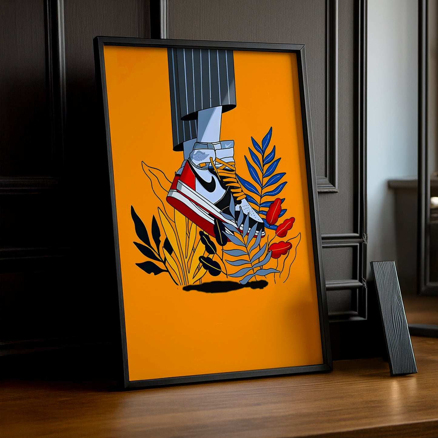 Cadre photo Air Jordan 1 Illustration orange