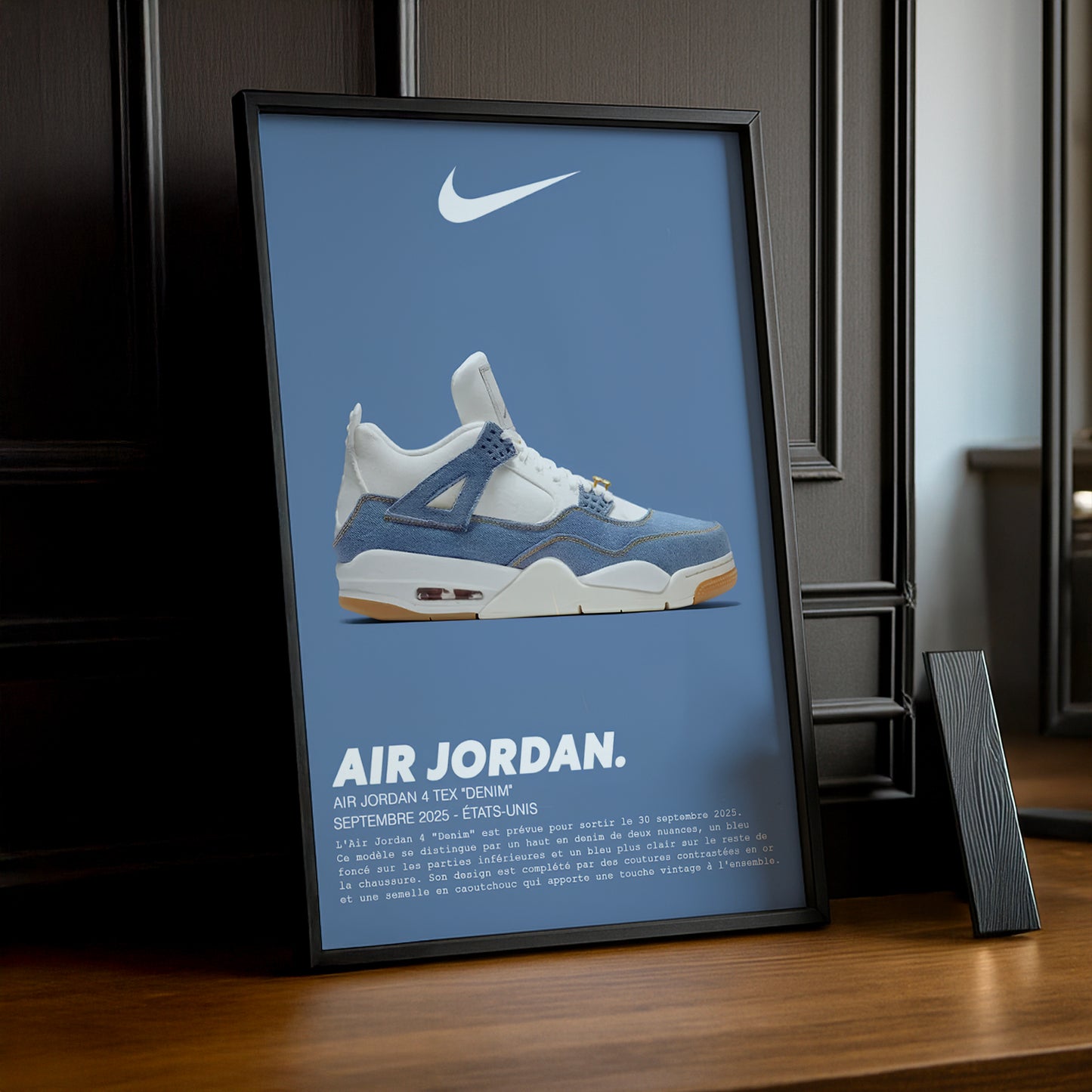 Air Jordan 4 Retro Tex Denim Bilderrahmen 