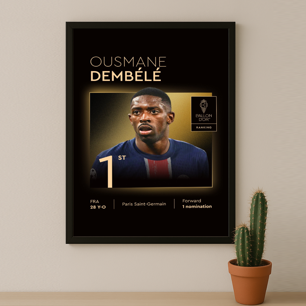 Poster Ousmane Dembélé Gagnant du Ballon d'Or 2025