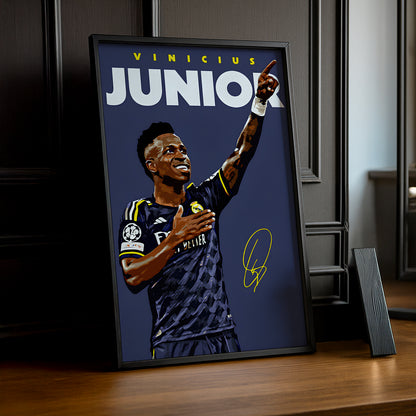 Cadre Photo Vinicius Jr Real Madrid – Affiche HD Encadrée Papier Premium