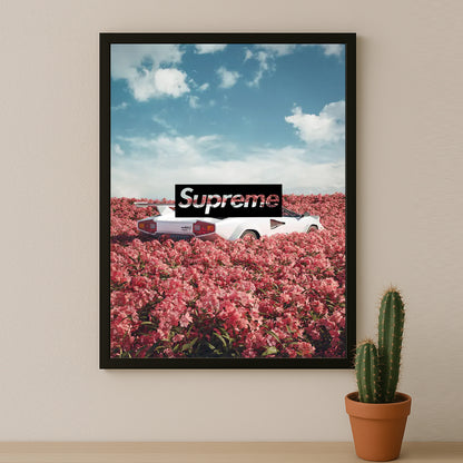 Poster Supreme - Roses x Ferrari