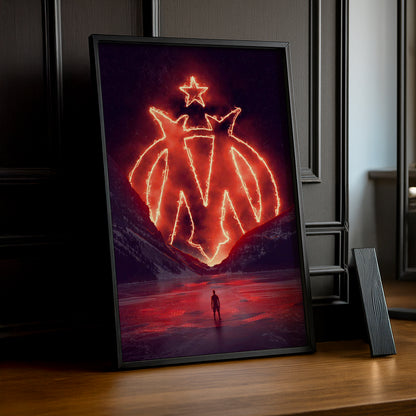 Cadre Photo Olympique de Marseille - Logo Enflammée