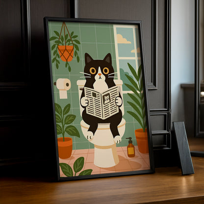 Cadre Photo Chat - Toilette