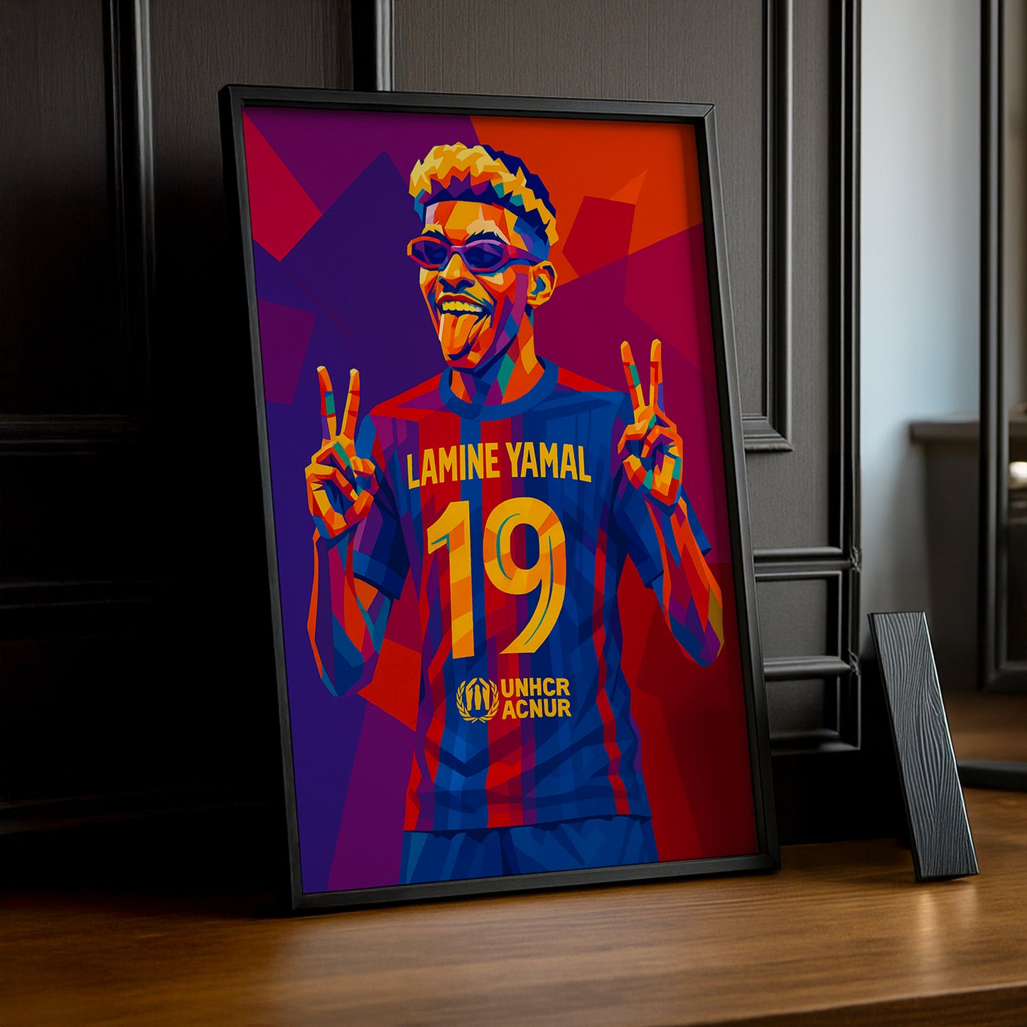 Cadre Photo FC Barcelone - Lamine Yamal Illustration