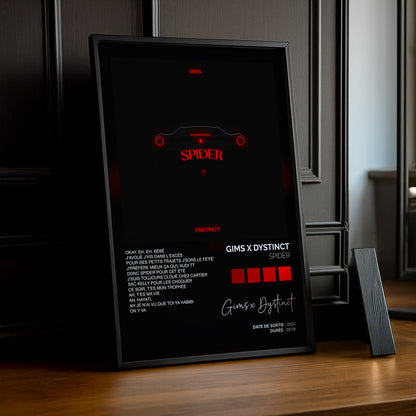 Cadre photo Titre Musicaux - Spider de Gims x Dystinct