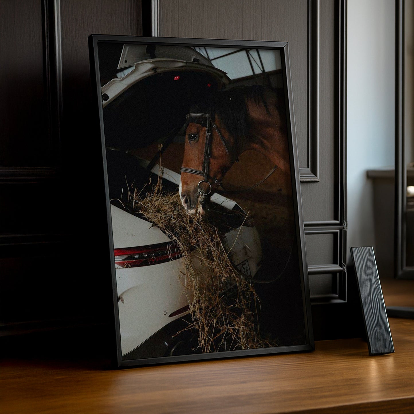 Cadre photo Équitation - Porsche Blanche