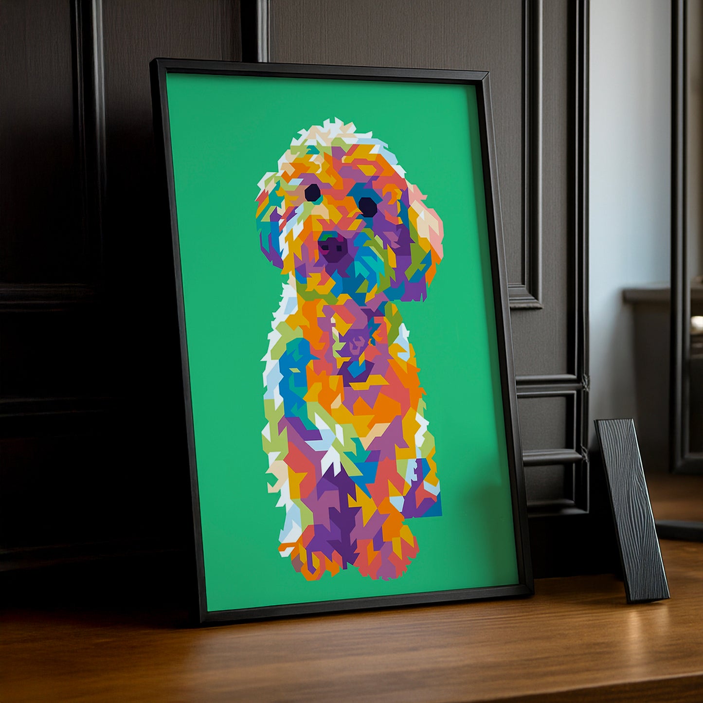 Cadre Photo Chien - Illustration vert