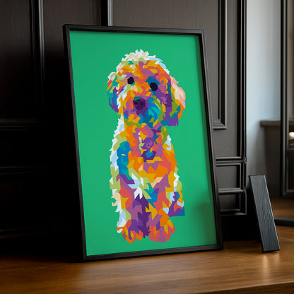 Cadre Photo Chien - Illustration vert